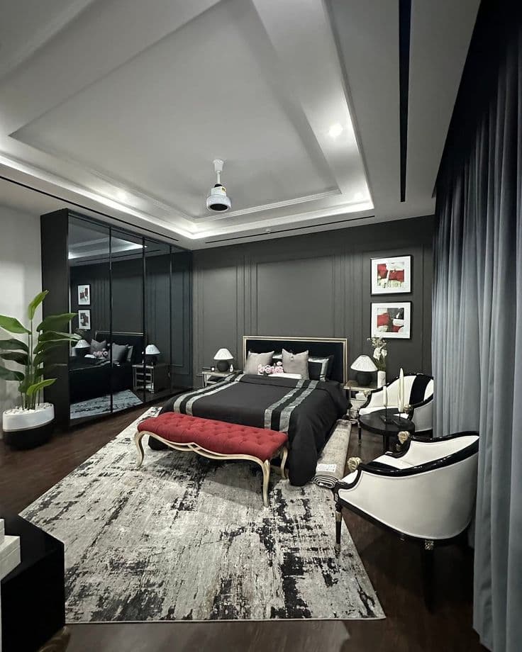 Monochrome executive bedroom New Town Kolkata
